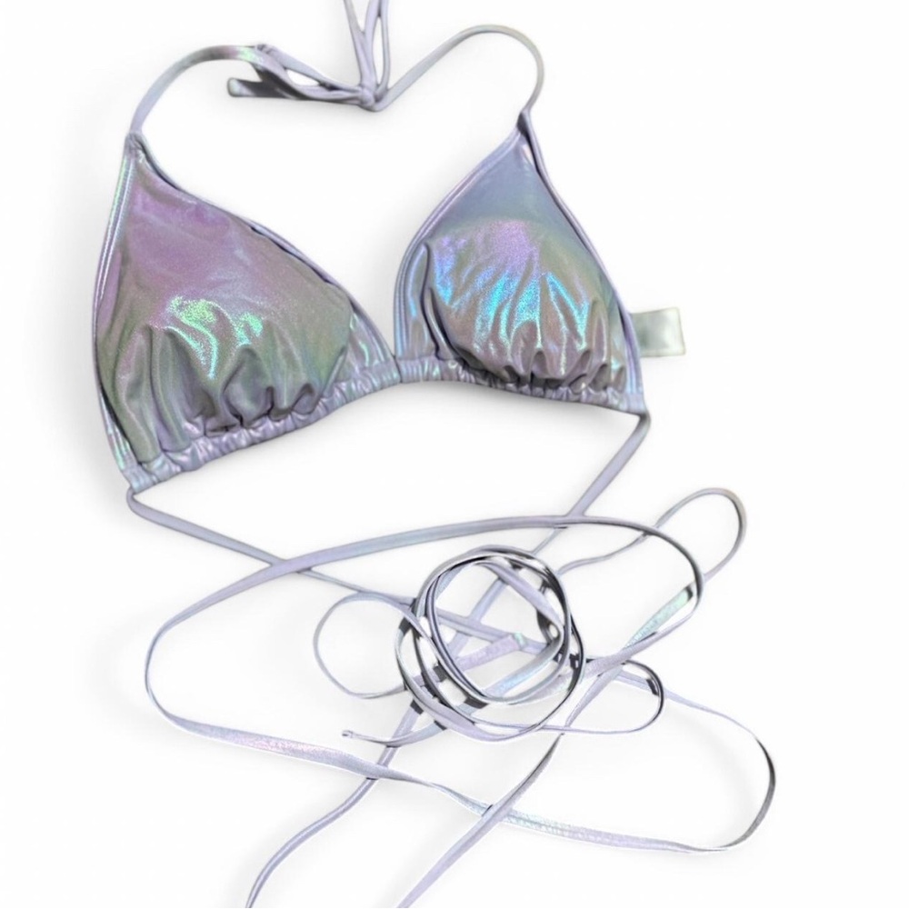Wild Fable cross strap Iridescent Bikini Top